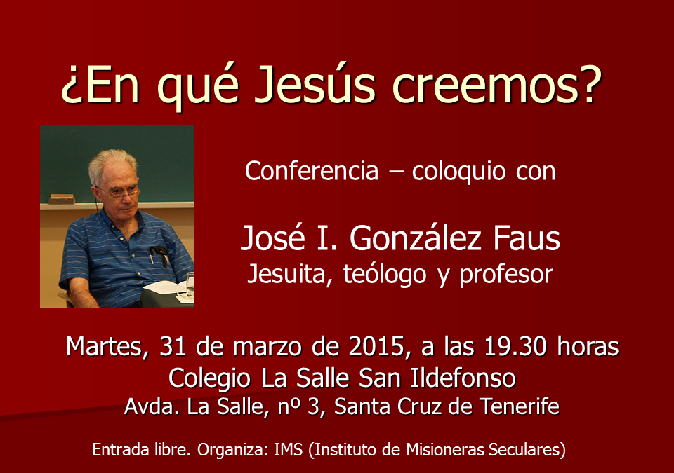 Invitación a la conferencia-coloquio «En qué Jesús creemos?