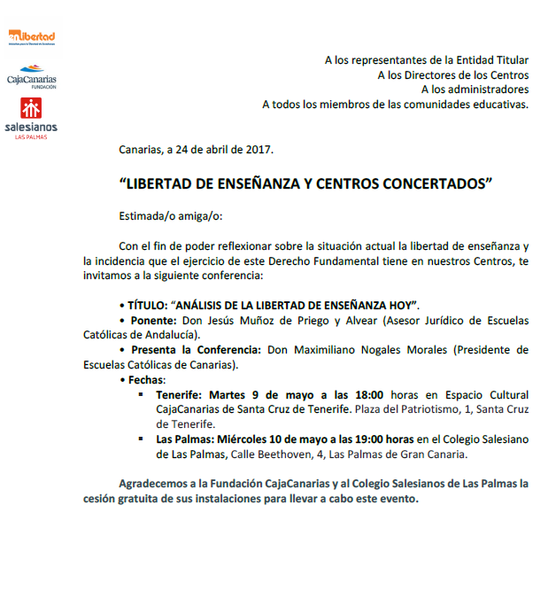 Conferencia «Libertad de enseñanza y centros concertados»