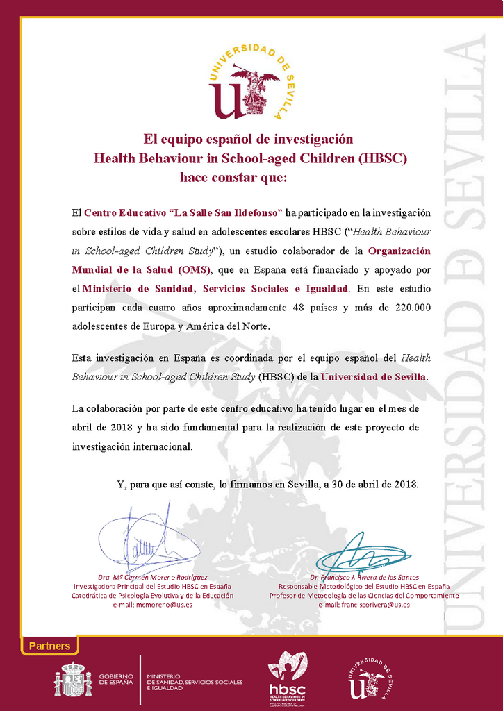 certificado hbsc univsevilla