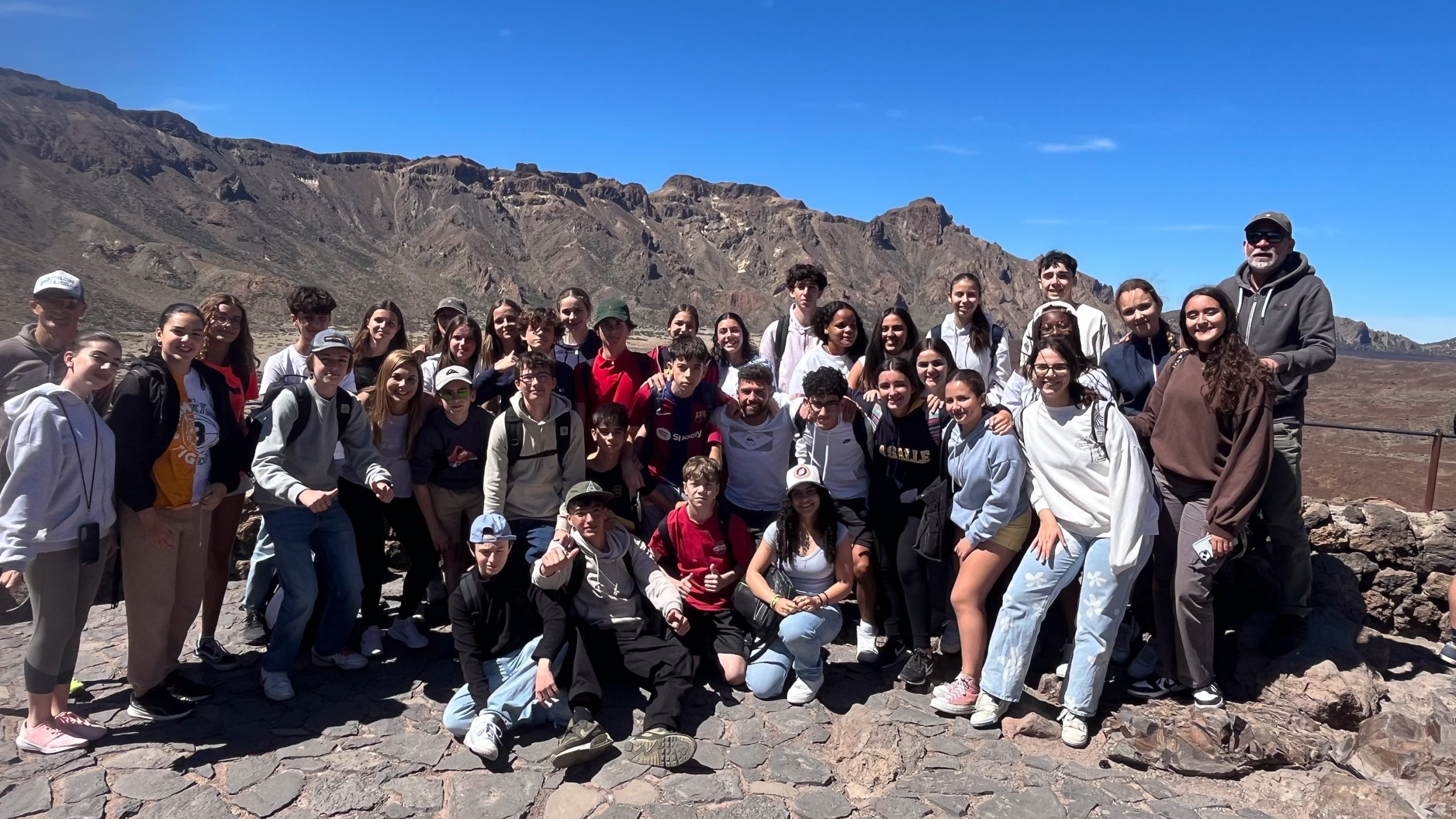 Alumnos en el Teide